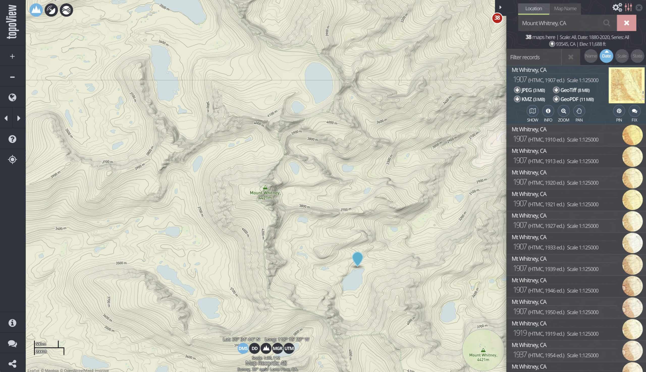 Mt Whitney Topoviewer