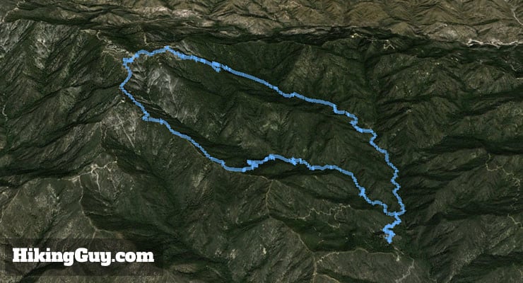 Mt Wilson Hike From Chantry Flat 3d map
