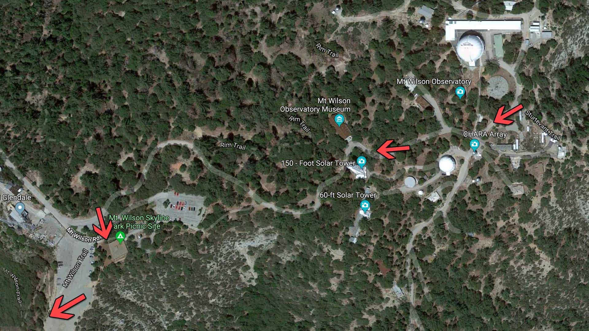 Mt Wilson Summit Map