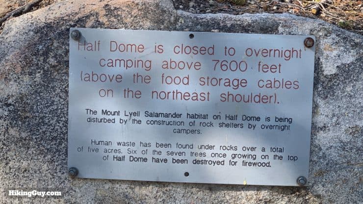 No Half Dome Camping