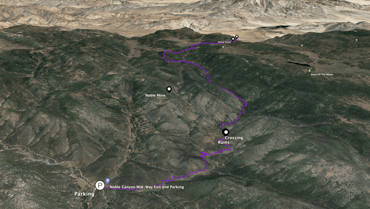 Nobel Canyon Trail 3d Map