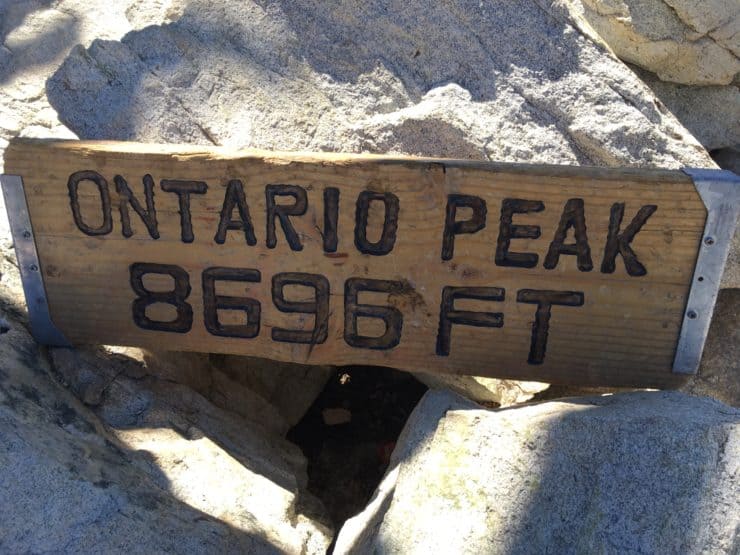Ontario Peak Sign