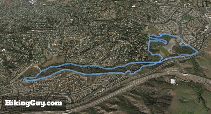 Peters Canyon Hike 3d map