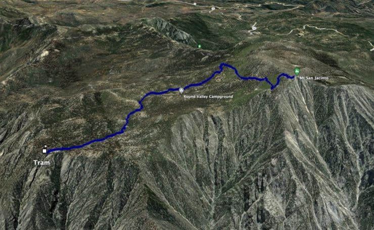 San Jacinto Tram Hike 3d Map