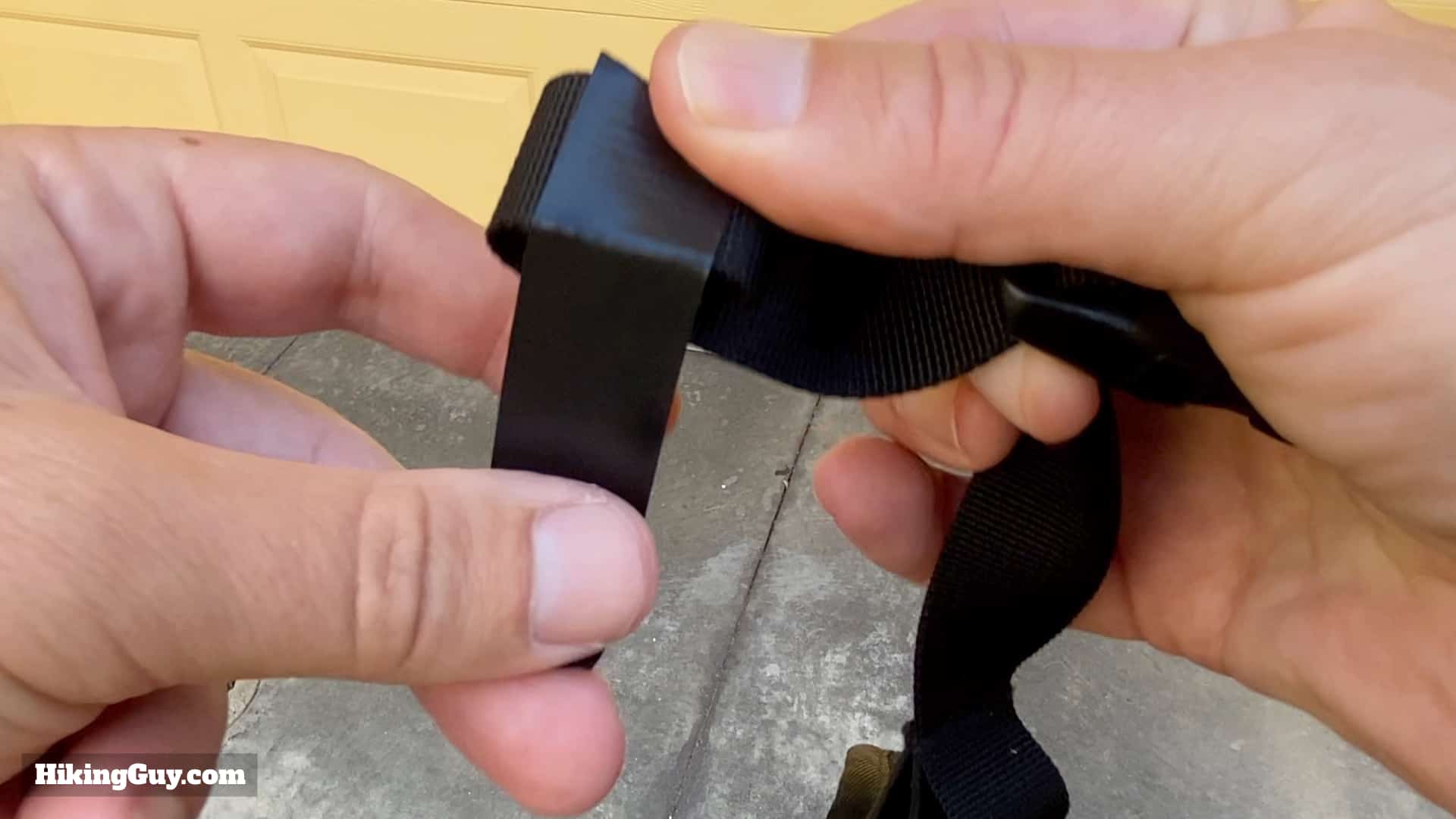 Tape End Of Backpack Strap