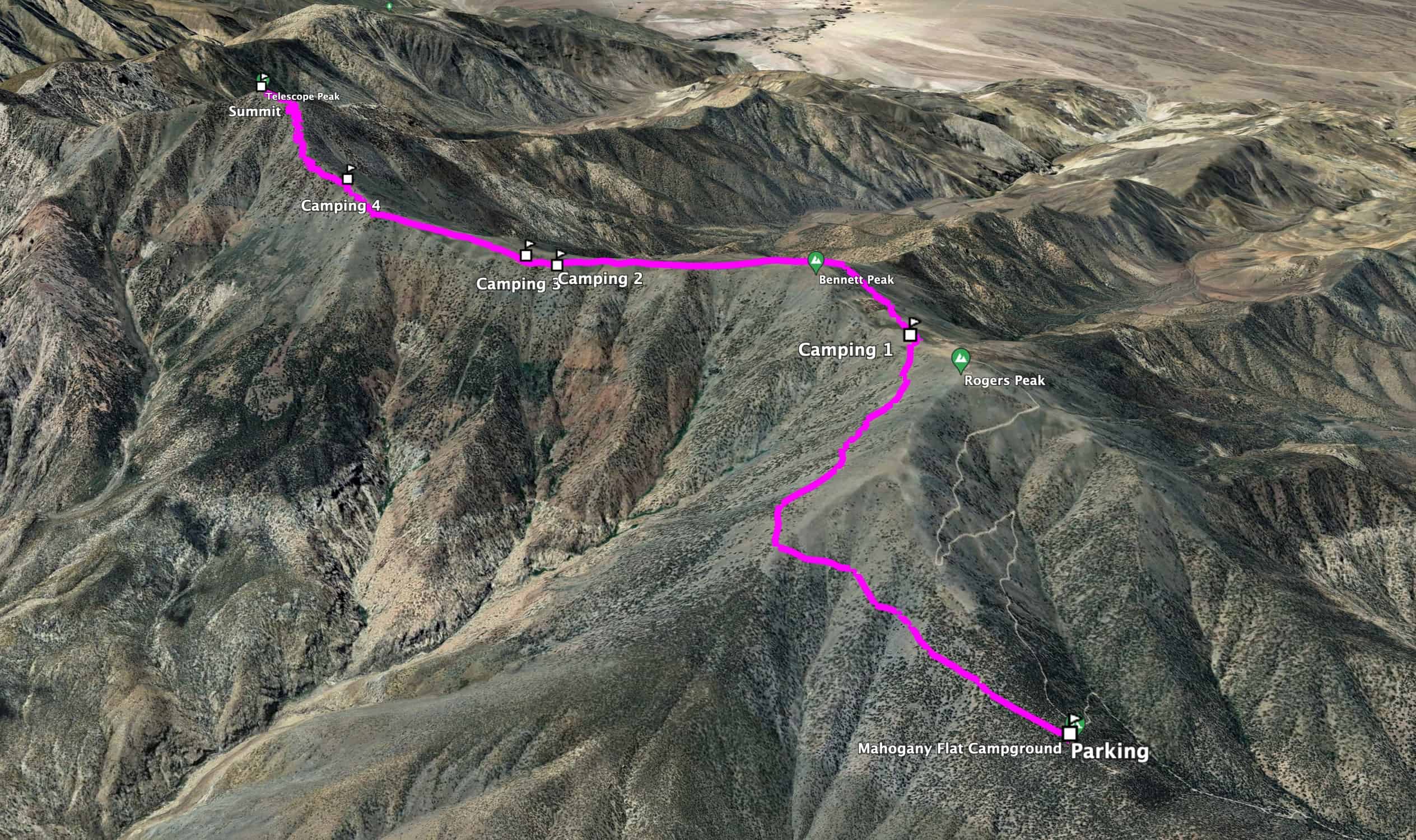 Telescope Peak 3d Map