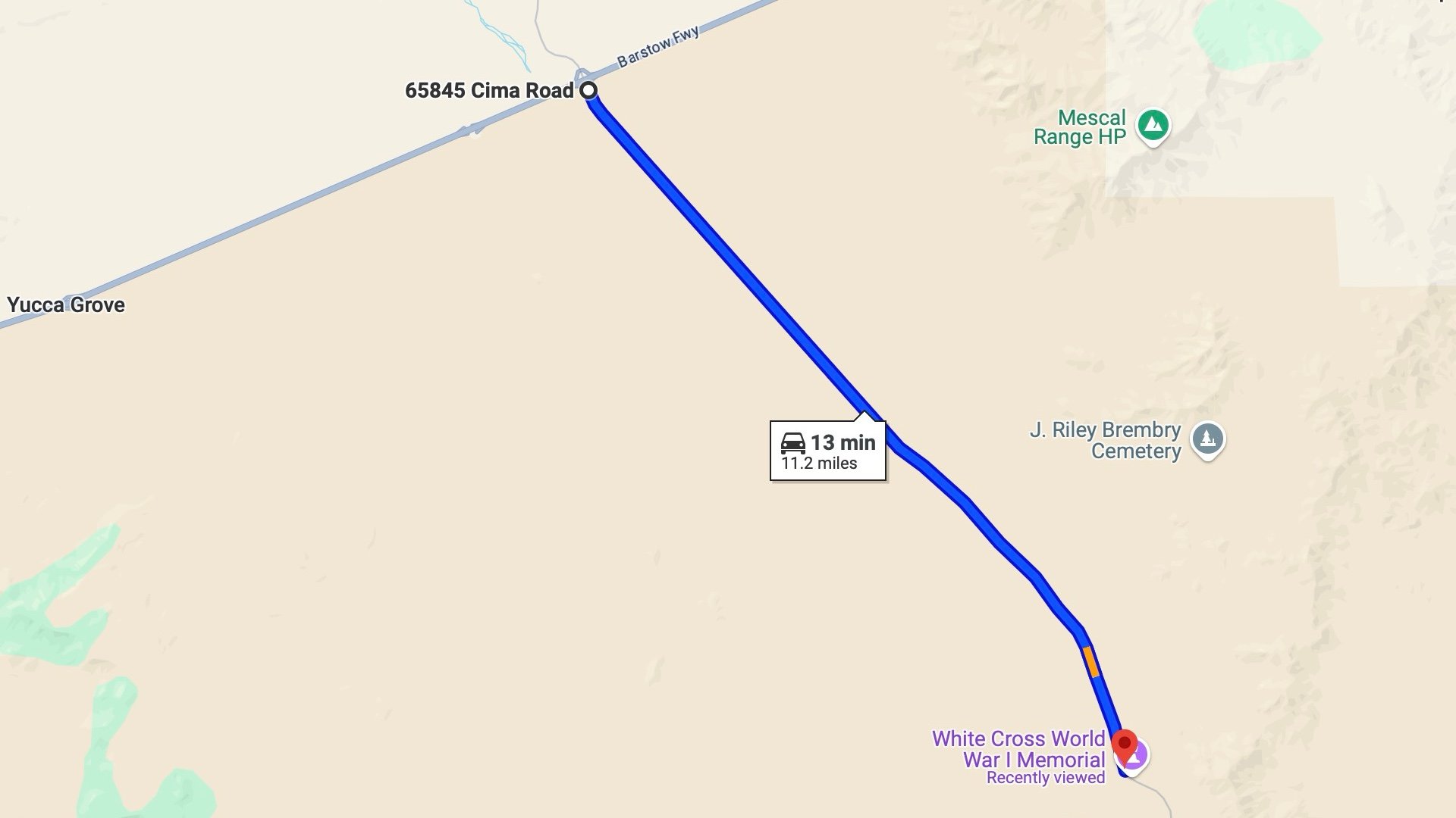 Teutonia Peak Trailhead Location I15
