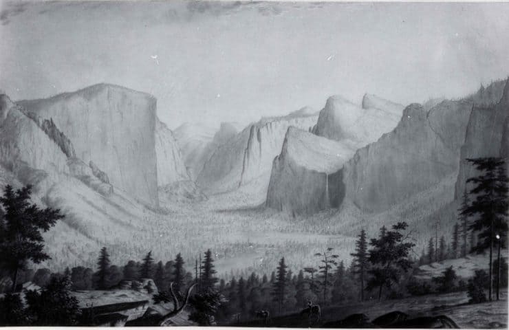 Thomas Ayres Drawing Of Yosemite Valley