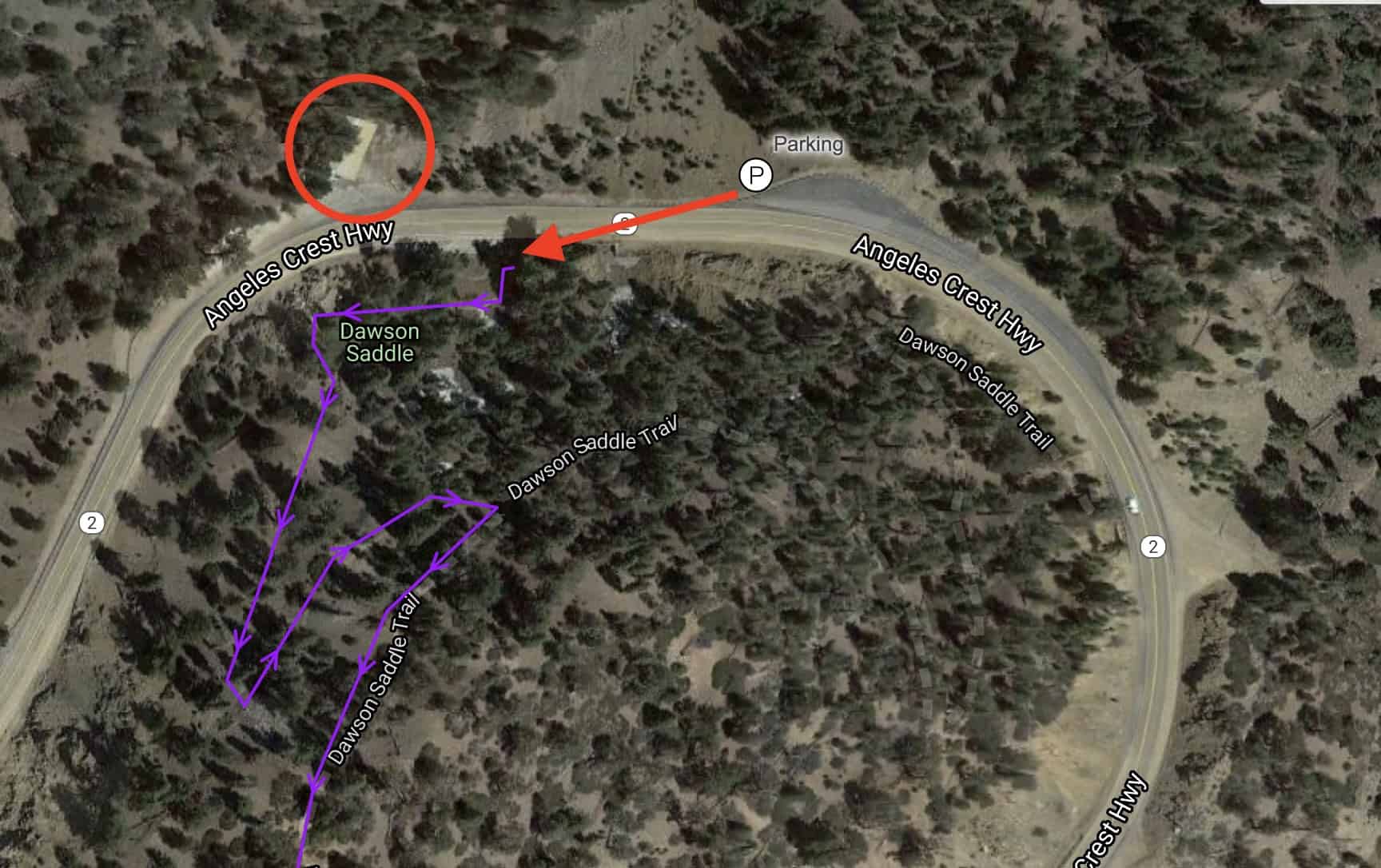 Throop Peak Parking Map