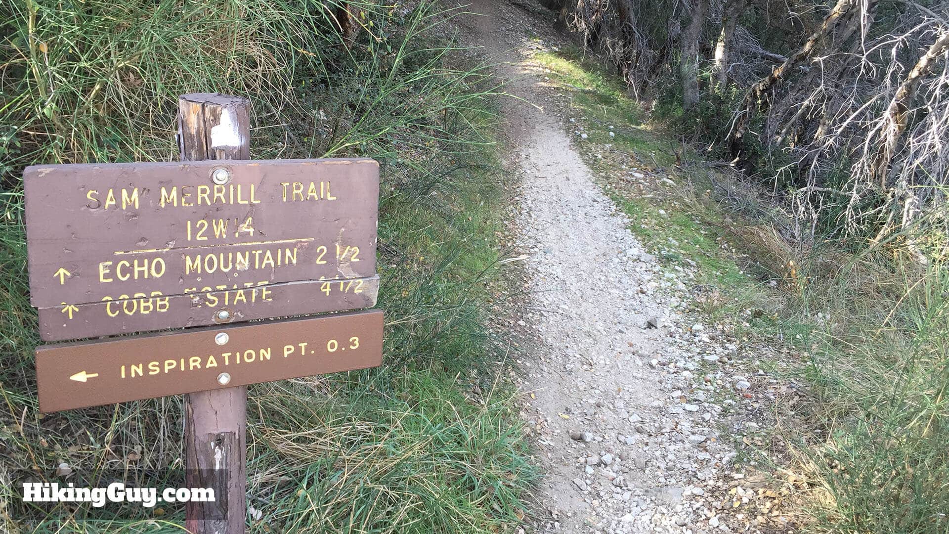 trail sign on echo mountain hike