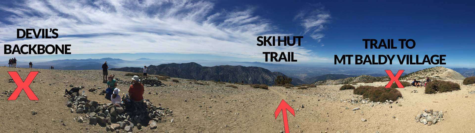 trails from mt baldy summit