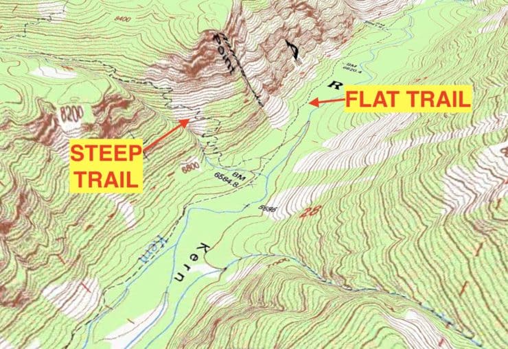Trails On Topo Map 3d