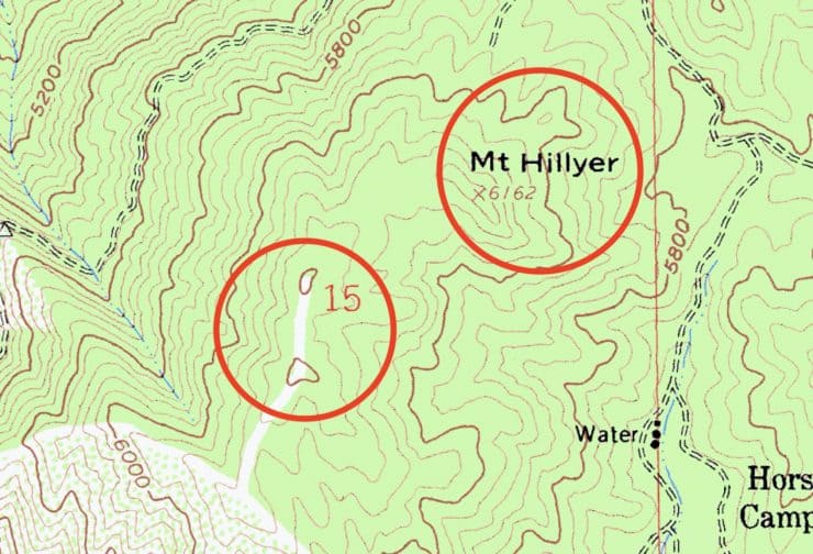 Two Mt Hillyers On Topo Map