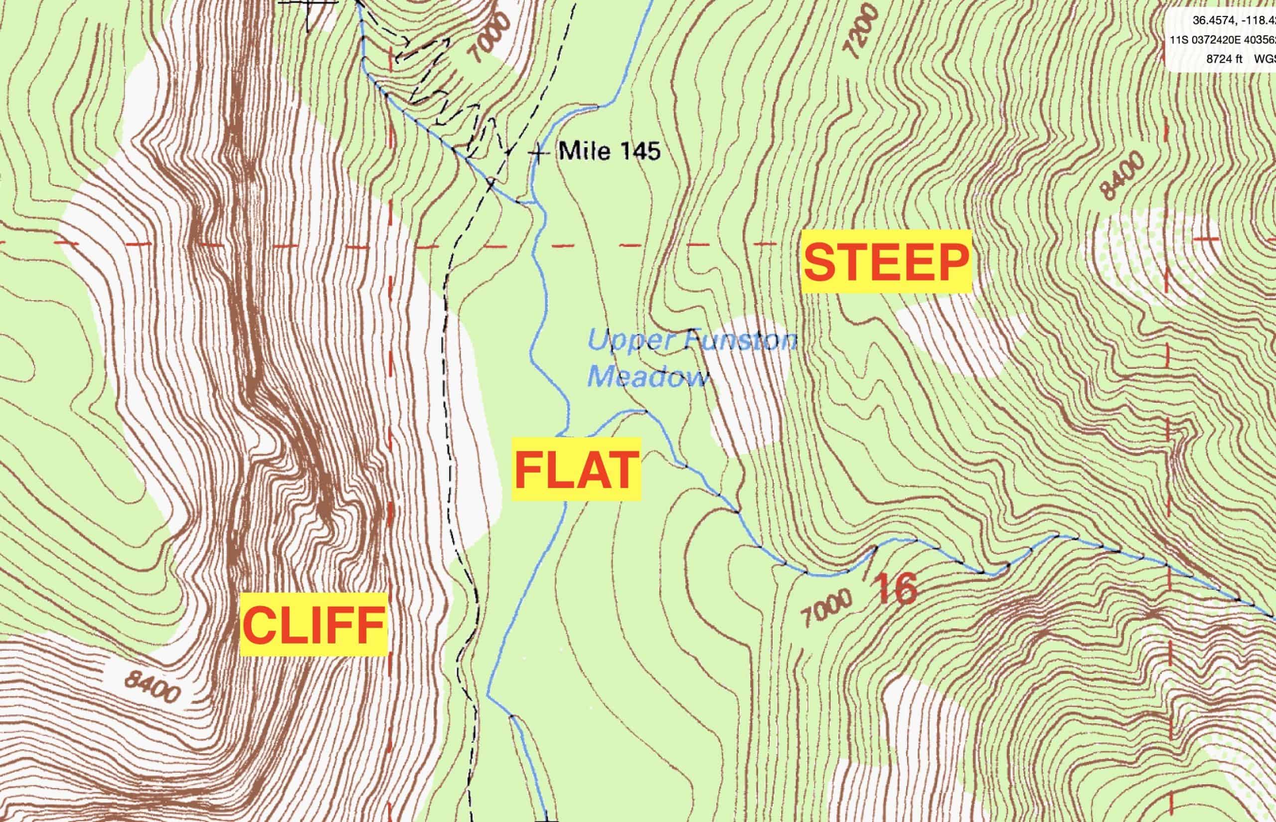 elevation label on a topographic map