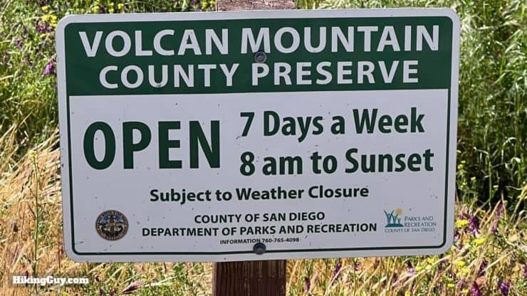 Volcan Mountain Trail Directions 1