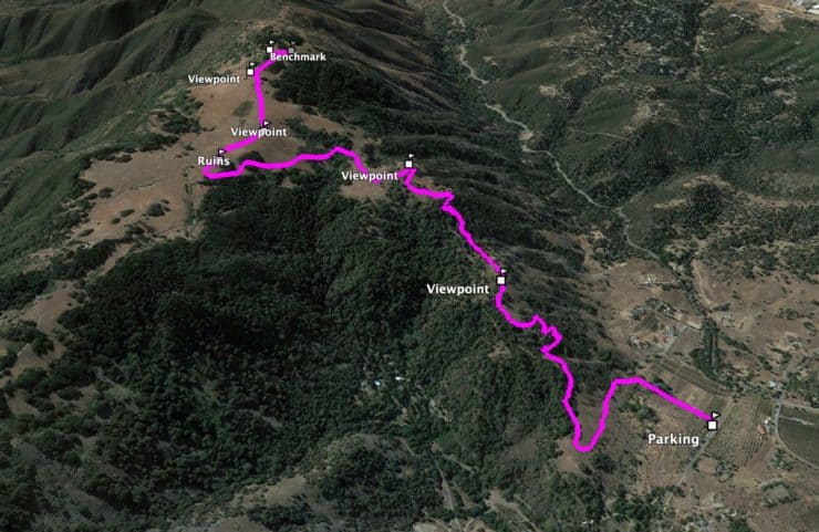 Volcan Mountain Trail Guide 3d Map