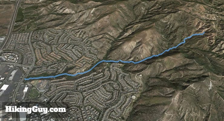 Whiting Ranch Hiking: Red Rock Canyon 3d map