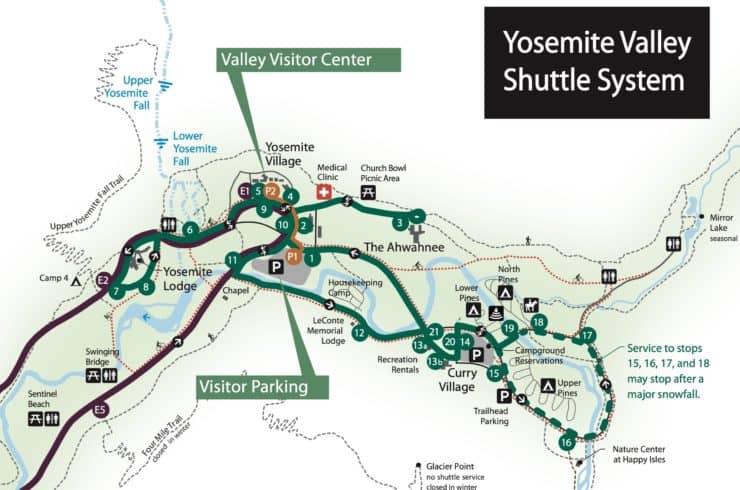 Yosemite Shuttle Map