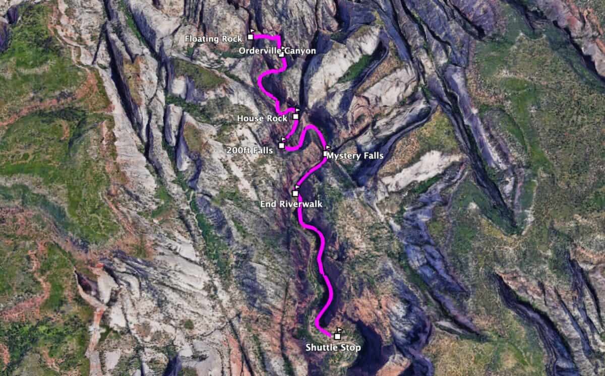 Zion Narrows 3d Map
