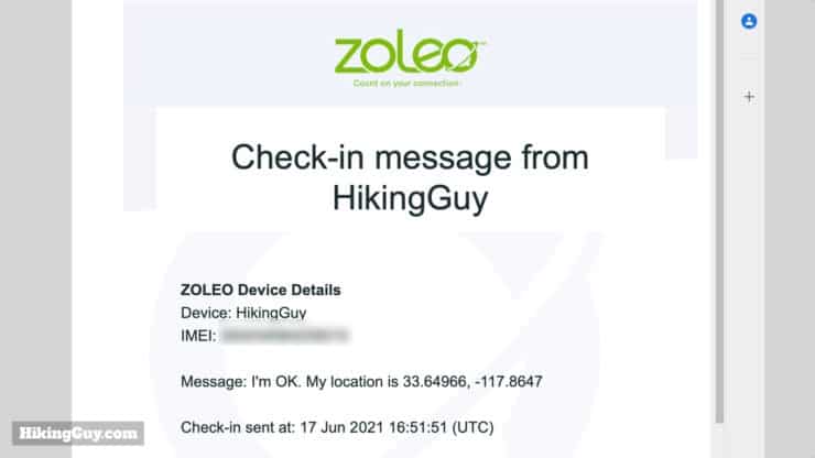 Zoleo Check In 6