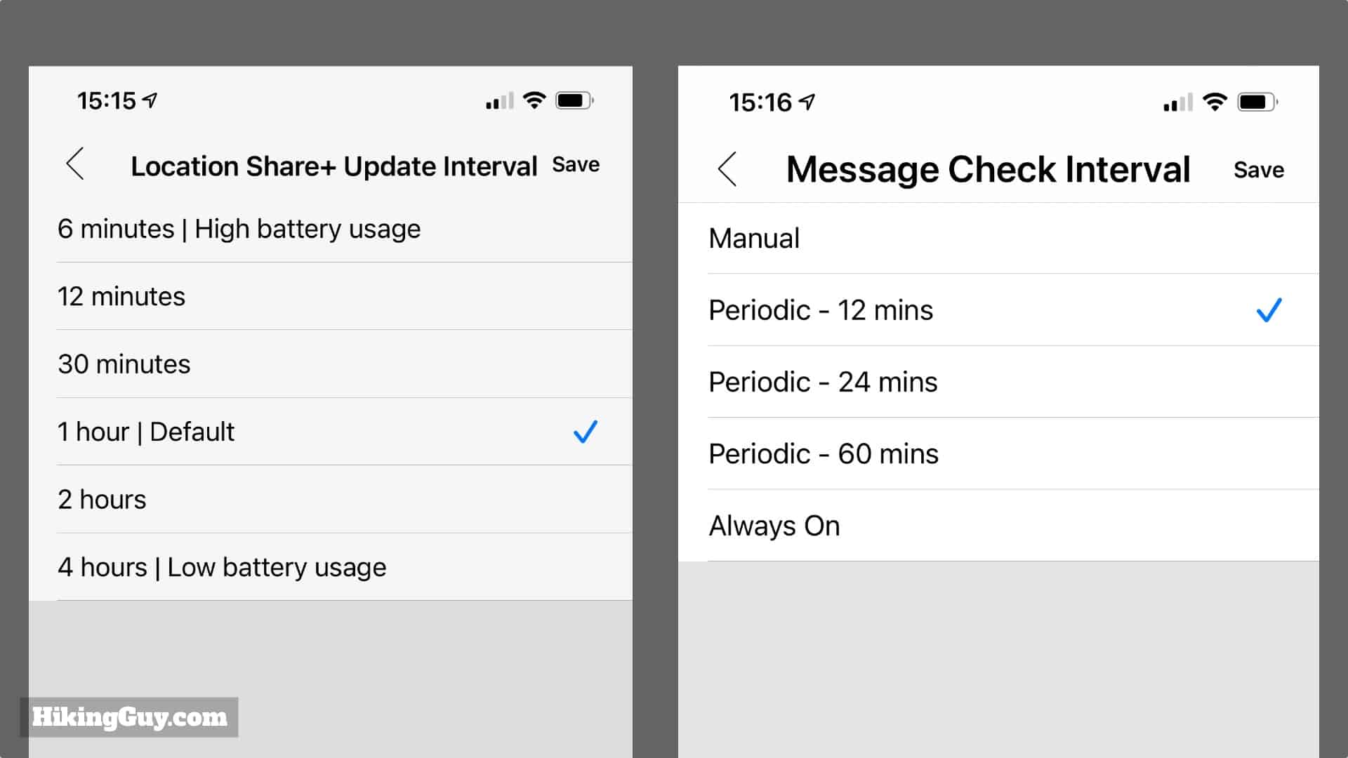 Zoleo Check Intervals
